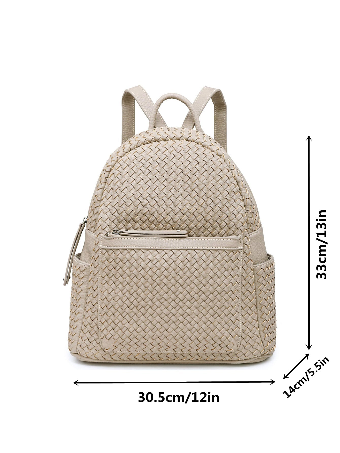 Woven backpack purse for women beige sif2068 BE05