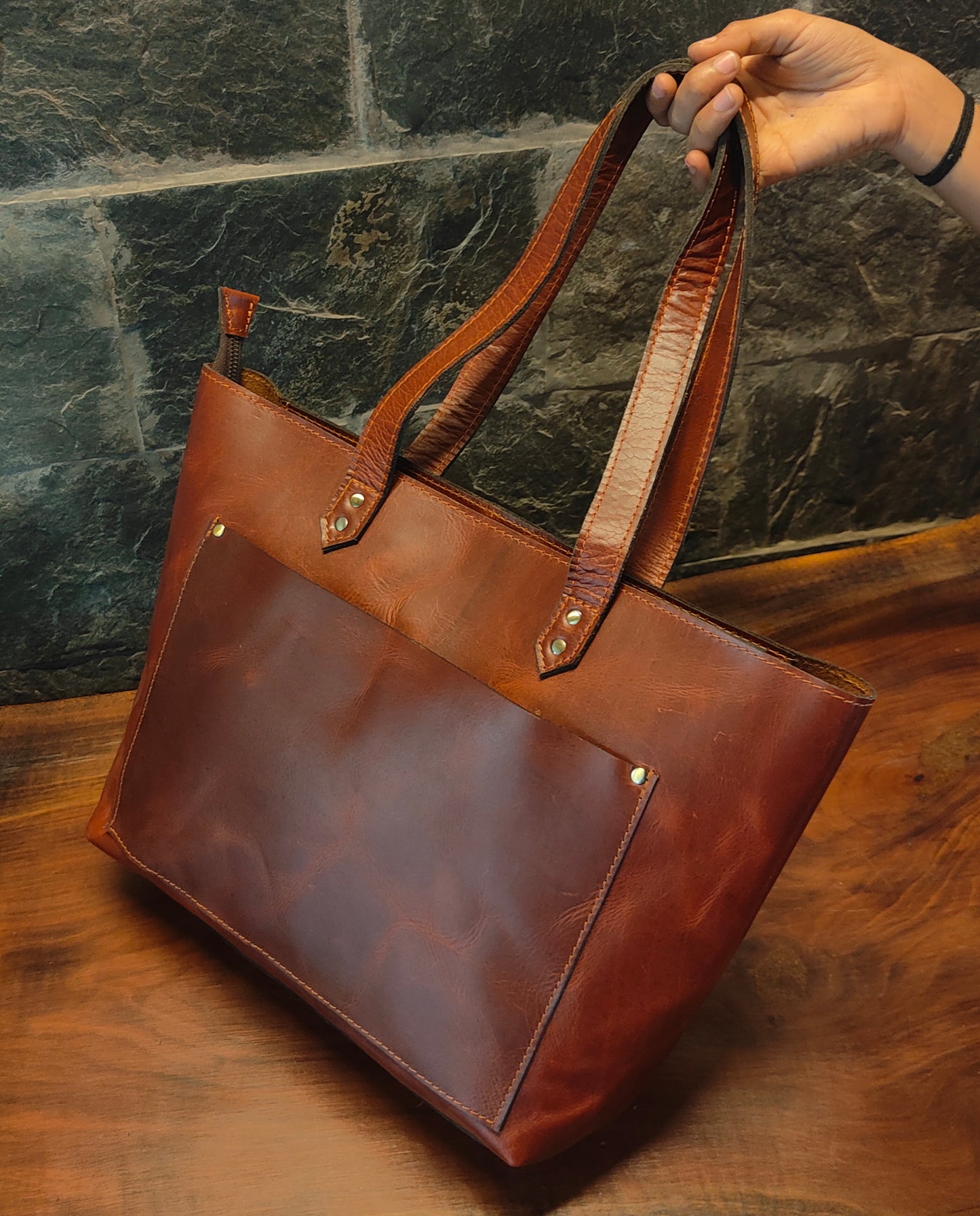 Genuine Leather Tote Bag for Women Large Women's Shoulder Handbag